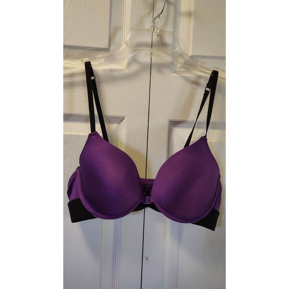 Just Be... Deep Purple Underwire T-Shirt Bra with Wide Black Band - Size 38C